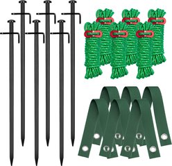 Kingsyard Heavy Duty Tree Support Stakes, Black, Medium, 2 count