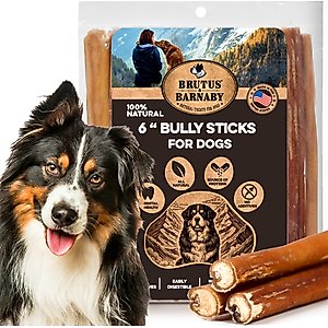 Brutus & Barnaby 6-in Bully Sticks Dog Treats, 10 count