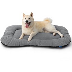 Bedsure Ultra Soft Fleece Thin Washable Dog Crate Mat, Light Grey, Large: 35-in L x 22-in W