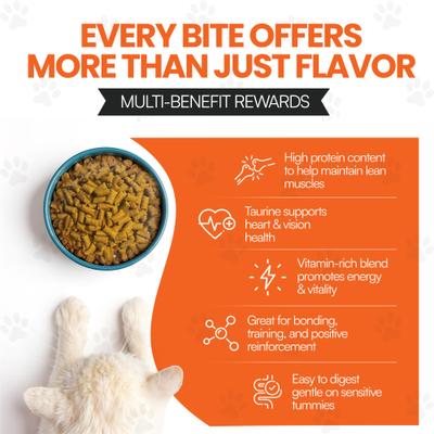 Show full view: Scoochie Pet Sensations Chicken Filled Crunchy Cat Treats, 8.8-oz tub, 1 count slide 6 of 8