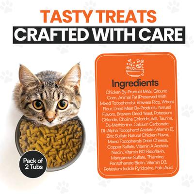 Show full view: Scoochie Pet Sensations Chicken Filled Crunchy Cat Treats, 8.8-oz tub, 2 count slide 8 of 8