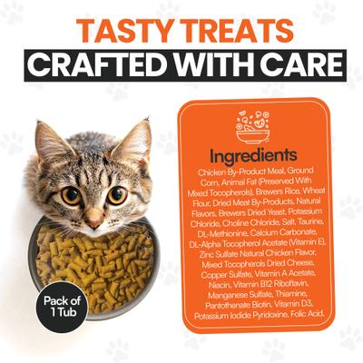 Show full view: Scoochie Pet Sensations Chicken Filled Crunchy Cat Treats, 8.8-oz tub, 1 count slide 8 of 8