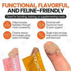 Scoochie Pet Squeeze-Up Mixed Variety Pack Premium Creamy Salmon & Chicken Cat Lickable Treats, 0.5-oz tube, case of 64 slide 2 of 8