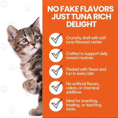 Show full view: Scoochie Pet Sensations Tuna Filled Crunchy Cat Treats, 8.8-oz tub, 4 count slide 6 of 8