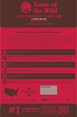 Show full view: Taste of the Wild Southwest Canyon Grain-Free Dry Dog Food, 5-lb bag slide 3 of 9