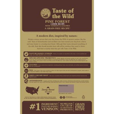 Show full view: Taste of the Wild Pine Forest Grain-Free Dry Dog Food, 14-lb bag slide 3 of 9