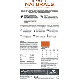 Diamond Naturals Chicken & Rice Formula All Life Stages Dry Dog Food, 40-lb bag