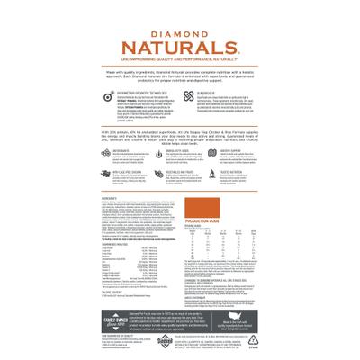 Show full view: Diamond Naturals Chicken & Rice Formula All Life Stages Dry Dog Food, 40-lb bag slide 3 of 8