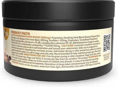 Show full view: Pet Releaf Rituals Postbiotic Gut Health Powder Digestive Aid Supplement for Dogs & Cats, 2-oz jar slide 3 of 10