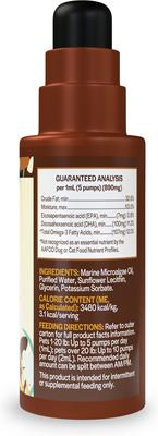 Show full view: Pet Releaf Rituals Omega 3 Algae Liquid Skin & Coat Supplement for Dogs & Cats, 2-oz jar slide 3 of 10