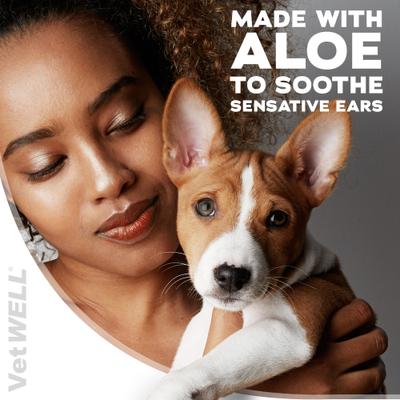 Show full view: VetWELL EarWELL Otic Cleansing Solution with Aloe Cucumber Melon Scent Dog & Cat Ear Solution, 8-fl oz bottle slide 5 of 9