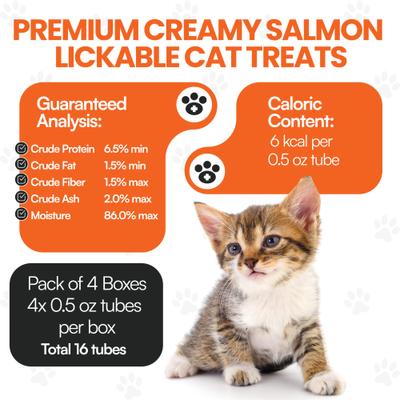 Show full view: Scoochie Pet Squeeze-Up Premium Creamy Salmon Cat Lickable Treats, 0.5-oz tube, case of 16 slide 6 of 8