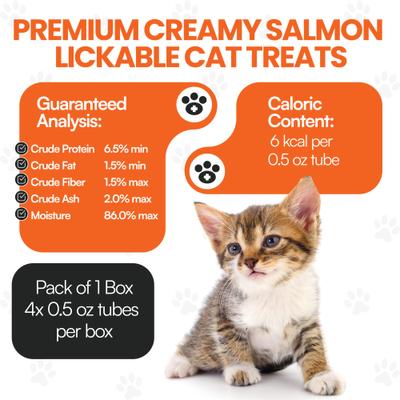 Show full view: Scoochie Pet Squeeze-Up Premium Creamy Salmon Cat Lickable Treats, 0.5-oz tube, case of 4 slide 6 of 8