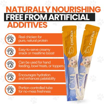 Show full view: Scoochie Pet Squeeze-Up Premium Creamy Chicken Cat Lickable Treats, 0.5-oz tube, case of 4 slide 4 of 8