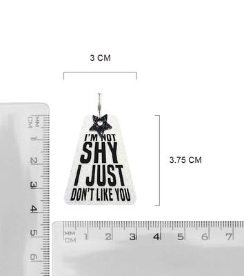 Show full view: Rebel Dawg "Im Not Shy I Just Don't Like You" Dog & Cat ID Tag, Clear, One Size slide 5 of 5