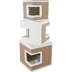 TRIXIE Lilo 48.2-in Plush Cat Tree & Condo, White/Brown