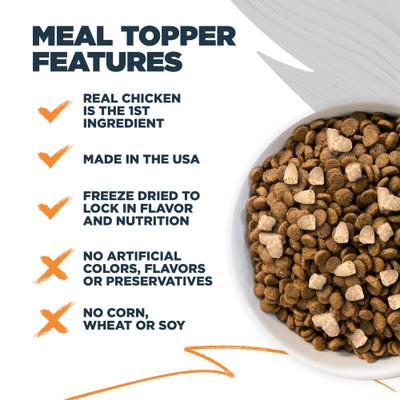 Show full view: Blackwood Meal Toppers Chicken Recipe High-Protein Freeze-Dried Dog Food Topper, 8-oz bag slide 3 of 9