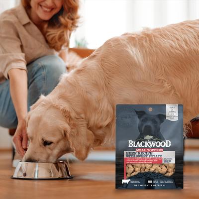 Show full view: Blackwood Meal Toppers Beef & Sweet Potato Recipe High-Protein Freeze-Dried Dog Food Topper, 8-oz bag slide 7 of 9