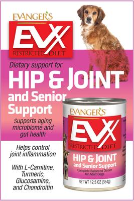 Show full view: Evanger's EVX Restricted Diet Hip & Joint & Senior Support Salmon Flavor Pate Wet Dog Food, 12.5-oz can, case of 12 slide 3 of 4