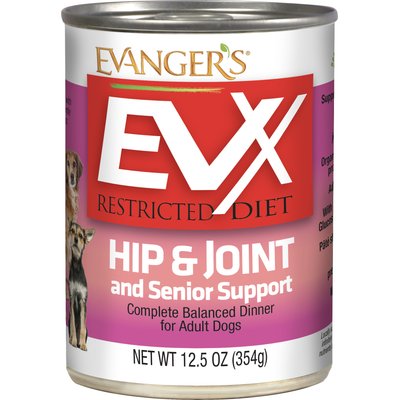 Evanger's Evanger's EVX Restricted Diet Hip & Joint & Senior Support Salmon Flavor Pate Wet Dog Food, 12.5-oz can, case of 12