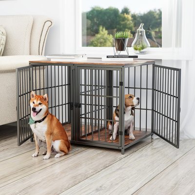 BingoPaw BingoPaw Heavy Wooden Dog Kennel, Black, Large