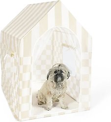 Minnidip the Checker Cabana Stripe Pup-ana Dog Tent, Beige