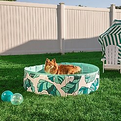 Minnidip The That's Banana Leaves Pup Dip Dog Pool, Green/White slide 2 of 5