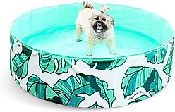Minnidip The That's Banana Leaves Pup Dip Dog Pool, Green/White slide 1 of 5