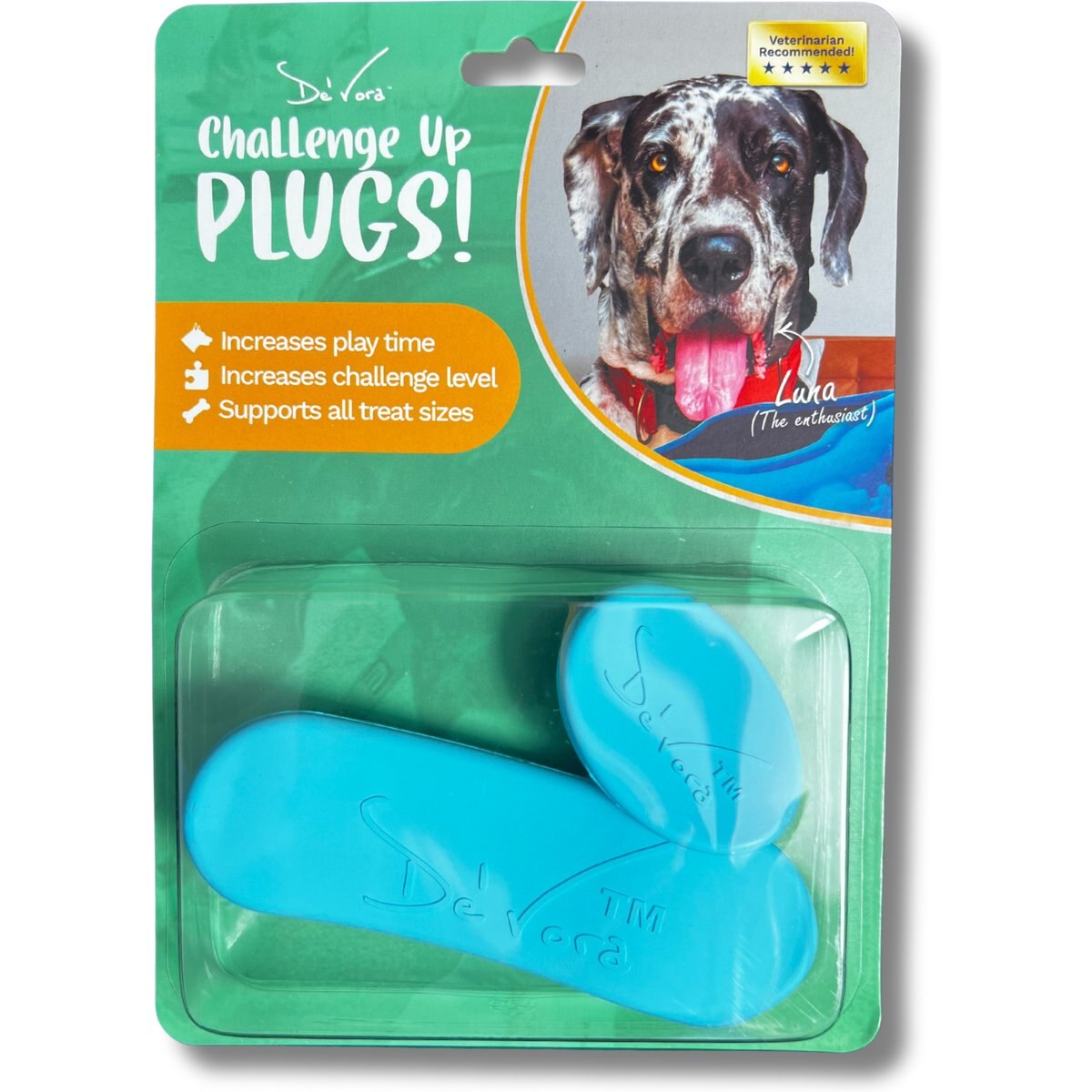 De' Vora "Challenge Up" Plugs Cat Grooming Tool, Blue, X-Large