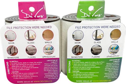 Show full view: De' Vora Scratch Shield Nail File Tape for Cats & Dogs Home Protection, Course, Transparent slide 2 of 3
