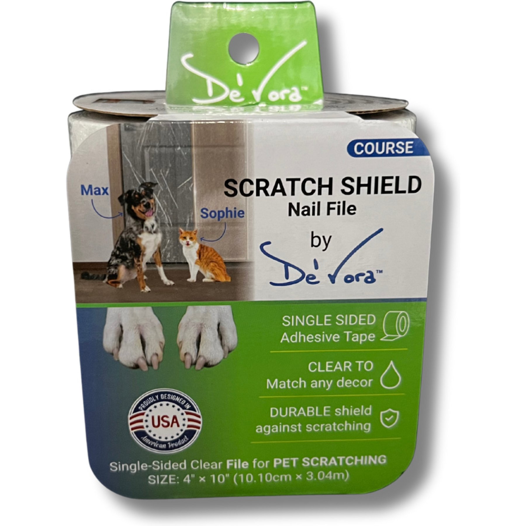 De' Vora Scratch Shield Nail File Tape for Cats & Dogs Home Protection, Course, Transparent