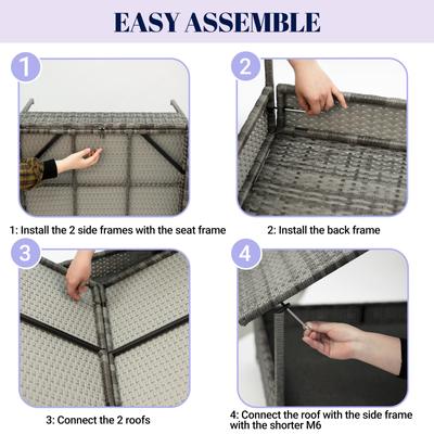 Show full view: Heeyoo Indoor & Outdoor Wicker House Rattan Elevated Dog Bed with Canopy, Grey, 38 x 26.5 x 28-in slide 10 of 10