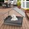 Show in main carousel: Heeyoo Indoor & Outdoor Wicker House Rattan Elevated Dog Bed with Canopy, Grey, 38 x 26.5 x 28-in slide 8 of 10