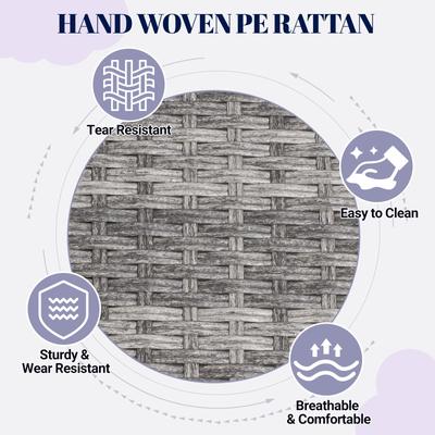 Show full view: Heeyoo Indoor & Outdoor Wicker House Rattan Elevated Dog Bed with Canopy, Grey, 38 x 26.5 x 28-in slide 5 of 10