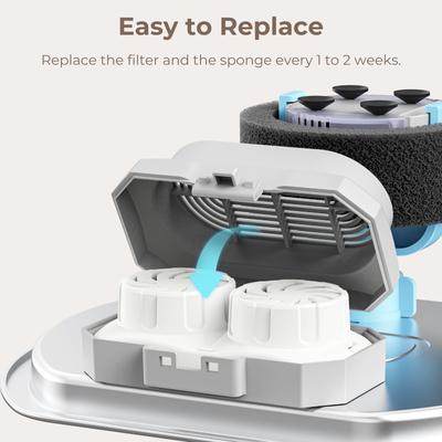 Show full view: Neareal VB-01 Official Replacement Filters & Pre-Filter Sponges for 3.2-L Stainless Steel Cat Water Fountain, White, 9 count slide 5 of 8