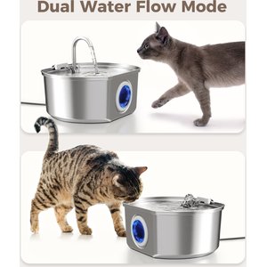 Neareal VB-01 Stainless Steel Cat Water Fountain with 4 Filters & 4 Sponges, 108-oz