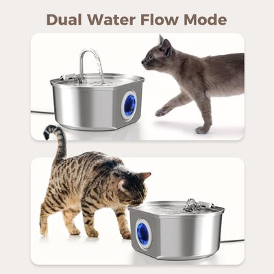 Show full view: Neareal VB-01 Automatic Stainless Steel Cat Water Fountain with 2 Filters & 2 Sponges, Silver, Medium: 3.2-L slide 5 of 10