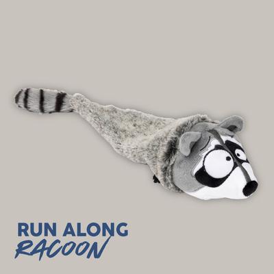 Show full view: FuzzYard Run Along Raccoon Squeaky Stuffing-Free Plush Dog Toy slide 7 of 9