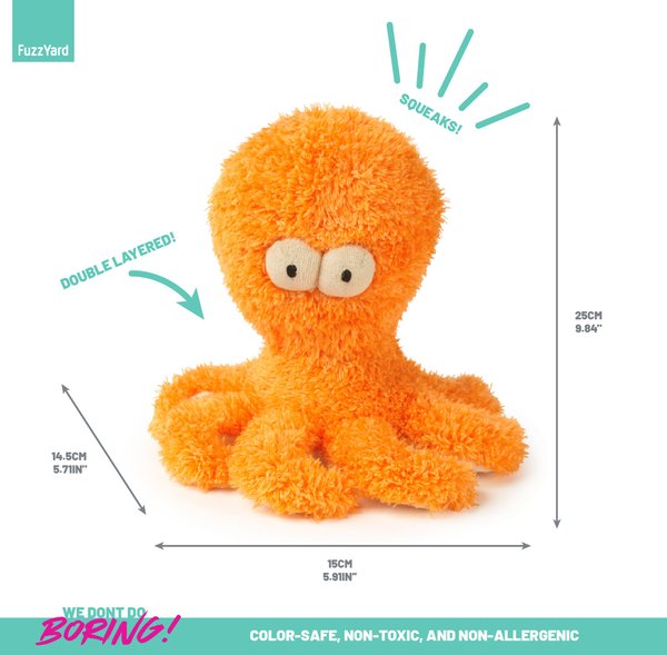 Show full view: FuzzYard Sir Legs-A-Lot Octopus Squeaky Plush Dog Toy, Large slide 5 of 6