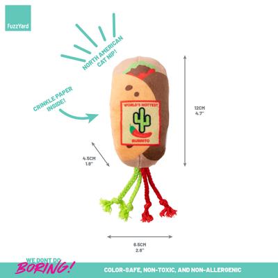 Show full view: FuzzYard Burrito Plush Cat Toy with Catnip slide 2 of 3