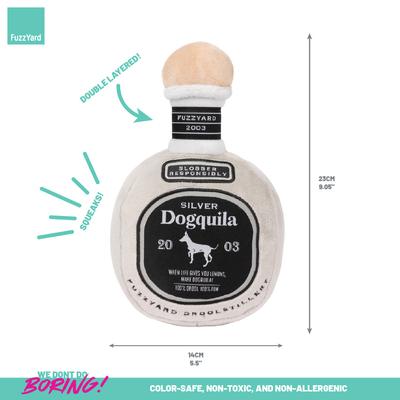 Show full view: FuzzYard Silver Dogquila Squeaky Plush Dog Toy slide 4 of 5