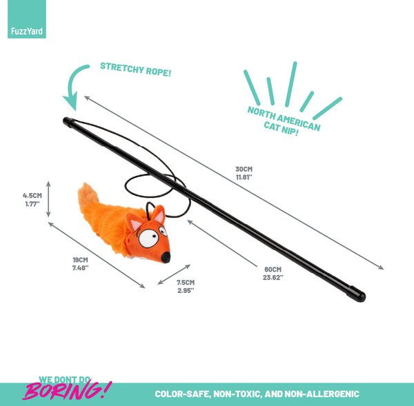 Show full view: FuzzYard Farewell Fox Teaser Wand Cat Toy with Catnip slide 3 of 4