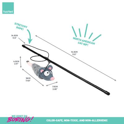 Show full view: FuzzYard Rack Off Rat Teaser Wand Cat Toy with Catnip slide 4 of 6