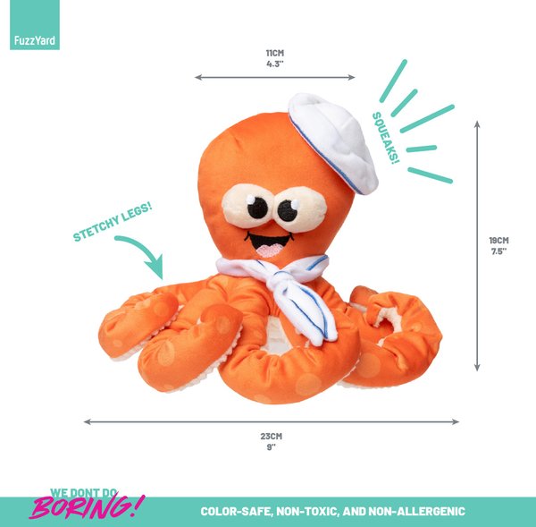 Show full view: FuzzYard Sailor Squiggles Squeaky Plush Dog Toy slide 5 of 6
