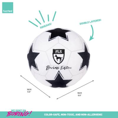 Show full view: FuzzYard Soccer Ball Squeaky Plush Dog Toy slide 5 of 6