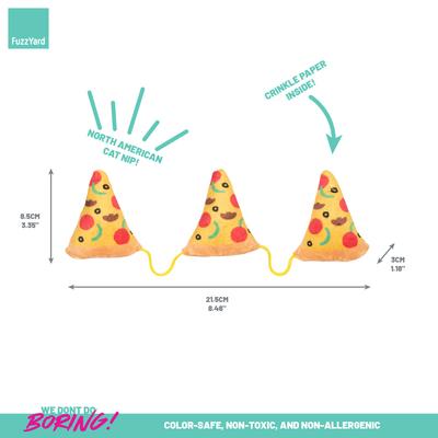 Show full view: FuzzYard Pizza Plush Cat Toy with Catnip slide 2 of 3