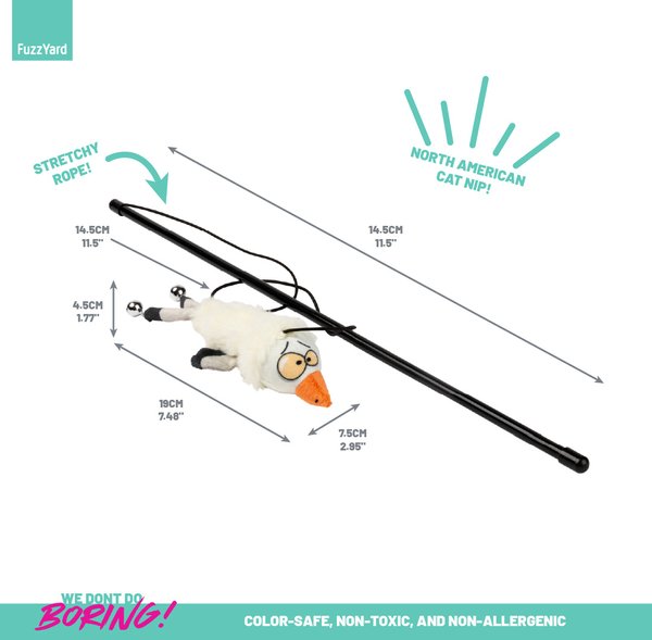 Show full view: FuzzYard See-Ya Seagull Teaser Wand Cat Toy with Catnip slide 3 of 4