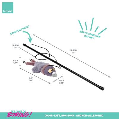 Show full view: FuzzYard Peace Out Pigeon Teaser Wand Cat Toy with Catnip slide 3 of 5