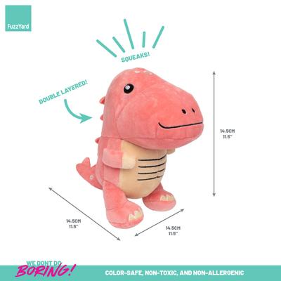 Show full view: FuzzYard Tyrion The Tyrannosaurus Rex Squeaky Plush Dog Toy slide 4 of 5