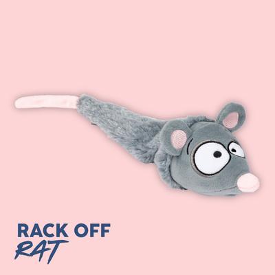 Show full view: FuzzYard Rack Off Rat Squeaky Stuffing-Free Plush Dog Toy slide 7 of 9